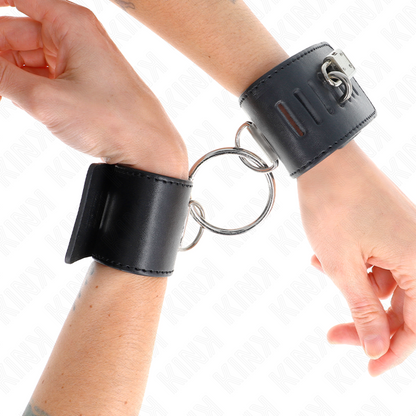KINK - APPUI-POIGNETS FIXES AVEC ANNEAU ET FERMETURE PAR CADENAS NOIR AJUSTABLE 16-23 CM X 5,5 CM KINK WRIST RESTRAINT