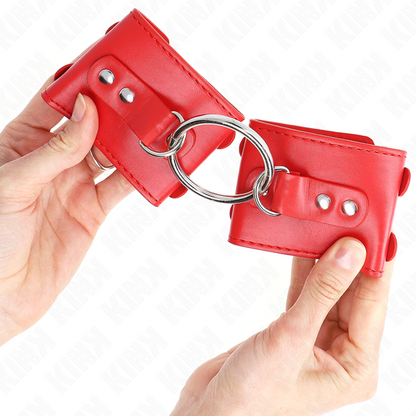 KINK - APPUI-POIGNETS FIXES AVEC ANNEAU ET CLOUS RÉGLABLES ROUGE 17-22 CM X 6,5 CM KINK WRIST RESTRAINT