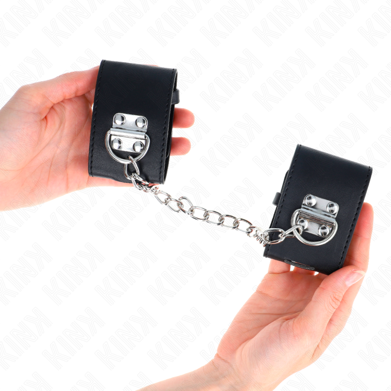 KINK - APPUI-POIGNETS FIXES AVEC CHAÎNE 30 CM ET FERMETURE PAR CADENAS NOIR RÉGLABLE 16-23 CM X 5,5 CM KINK WRIST RESTRAINT