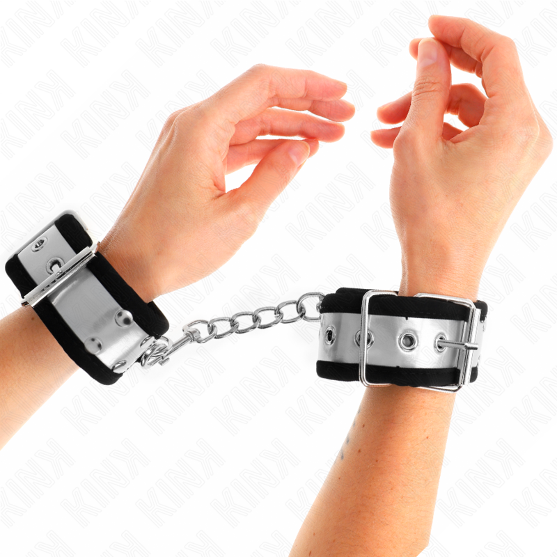 KINK - APPUI-POIGNETS FINS NOIR / ARGENT 30 X 4 CM KINK WRIST RESTRAINT