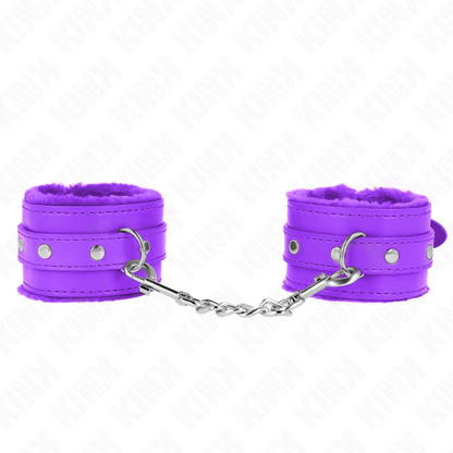 KINK - APPUI-POIGNETS DOUBLÉS DE FOURRURE PREMIUM VIOLET AVEC CEINTURE VIOLET AJUSTABLE 17-29 CM X 6 CM KINK WRIST RESTRAINT