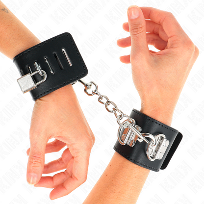KINK - APPUI-POIGNETS MULTIPOSITIONS AVEC FERMETURE PAR CADENAS NOIR AJUSTABLE 16-23 CM X 5,5 CM KINK WRIST RESTRAINT