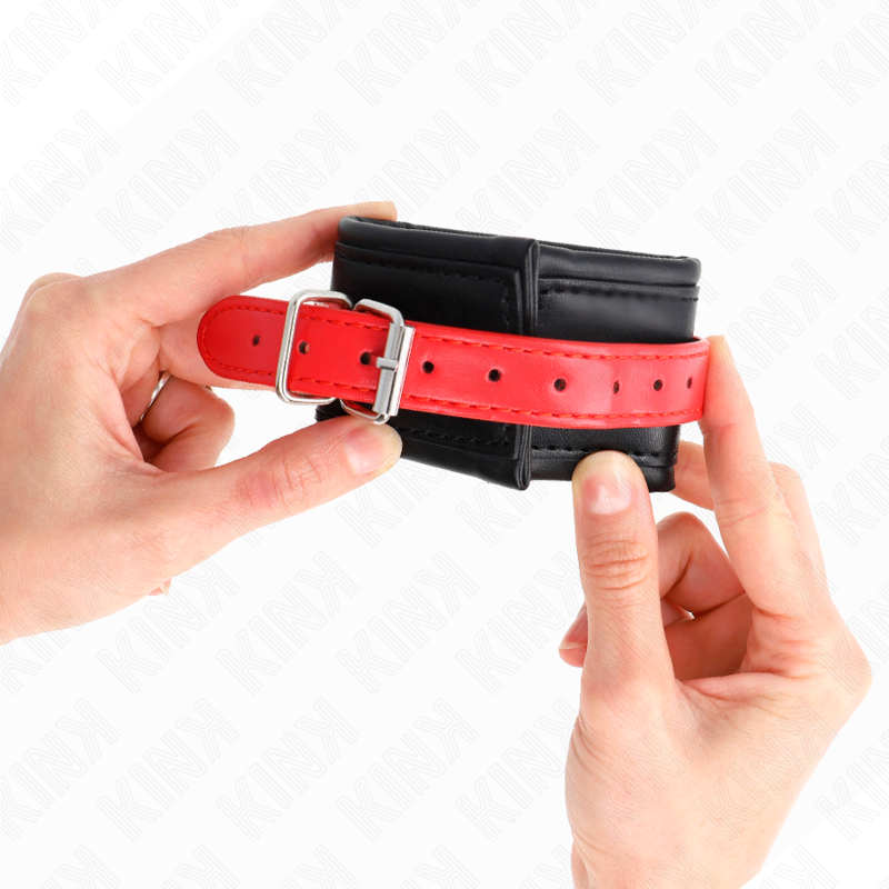 KINK - APPUI-POIGNETS NOIR AVEC CEINTURE ROUGE AJUSTABLE 17-28 CM X 6 CM KINK WRIST RESTRAINT