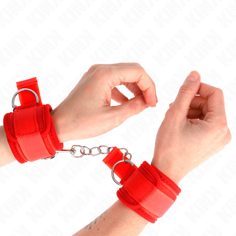 KINK - ATTENTES-POIGNETS EN NÉOPRÈNE ROUGE 42 X 5 CM KINK WRIST RESTRAINT