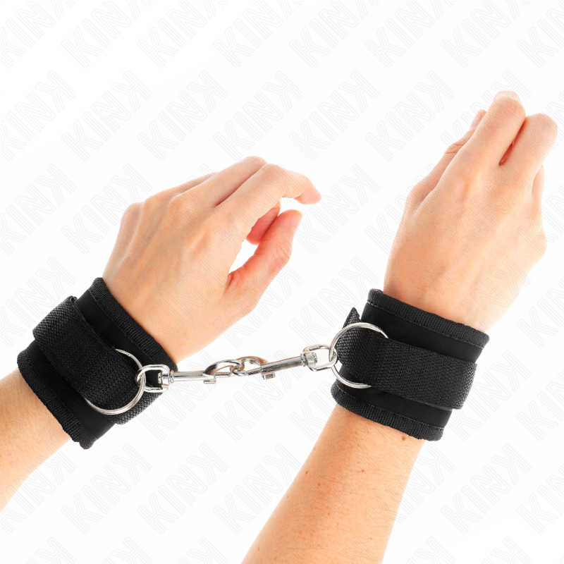 KINK - APPAREILS-POIGNETS À CROCHET ET BOUCLE EN NYLON NOIR MODÈLE 2 RÉGLABLE 18-35 CM X 6 CM KINK WRIST RESTRAINT