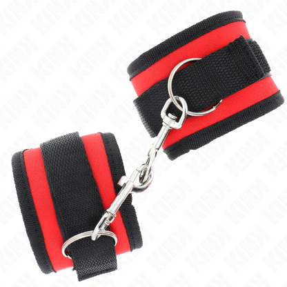 KINK - APPAREILS-POIGNETS À CROCHET ET BOUCLE EN NYLON ROUGE-NOIR MODÈLE 2 RÉGLABLE 18-35 CM X 6 CM KINK WRIST RESTRAINT