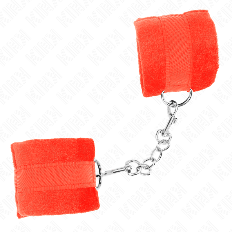 KINK - MANCHETTES DÉBUTANT EN FOURRURE ROUGE 30 X 7 CM KINK WRIST RESTRAINT