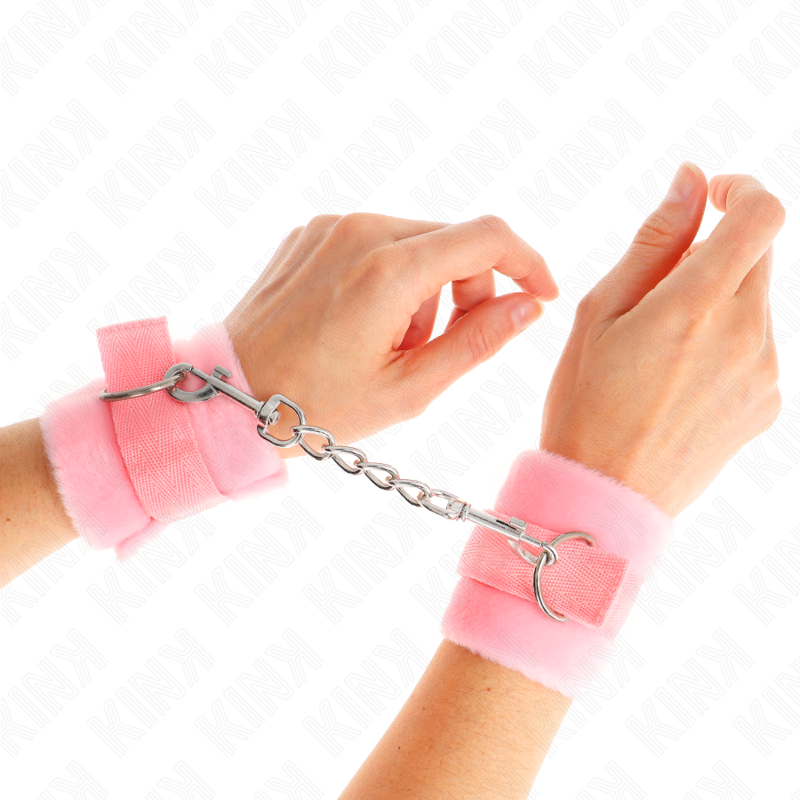 KINK - MANCHETTES DÉBUTANT EN FOURRURE ROSE 30 X 7 CM KINK WRIST RESTRAINT