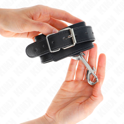 KINK - APPAREILS-POIGNETS - RANGÉE DE RIVETS SIMPLE ET GRANDE BOUCLE NOIRE RÉGLABLE 17-28 CM X 5 CM KINK WRIST RESTRAINT