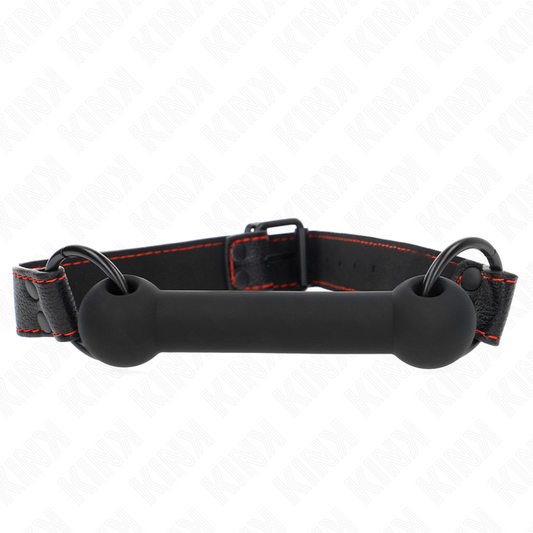 KINK - BONE BAG AVEC SANGLE EN CUIR NOIR AJUSTABLE 41-57 CM KINK COLLAR & GAG