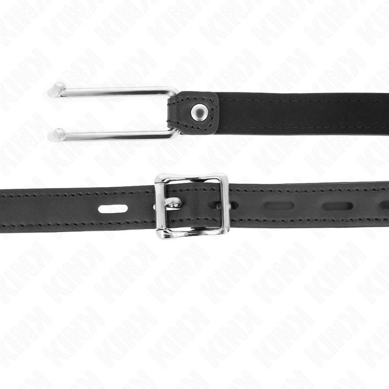 KINK - BÂTON À CROCHET EN MÉTAL 11,5 CM AVEC SANGLE EN CUIR RÉGLABLE 39-58 CM X 2 CM KINK COLLAR & GAG