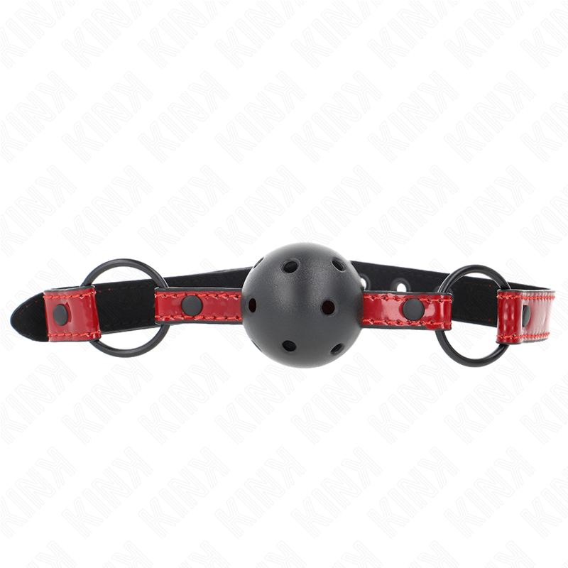 KINK - BOULE EN CUIR BRILLANT 4,5 CM BAG 63,5 X 2 CM AJUSTABLE 41 X 59 CM KINK COLLAR & GAG