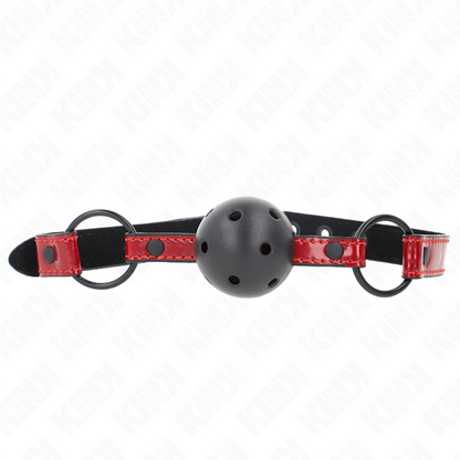 KINK - BOULE EN CUIR BRILLANT 4,5 CM BAG 63,5 X 2 CM AJUSTABLE 41 X 59 CM KINK COLLAR & GAG