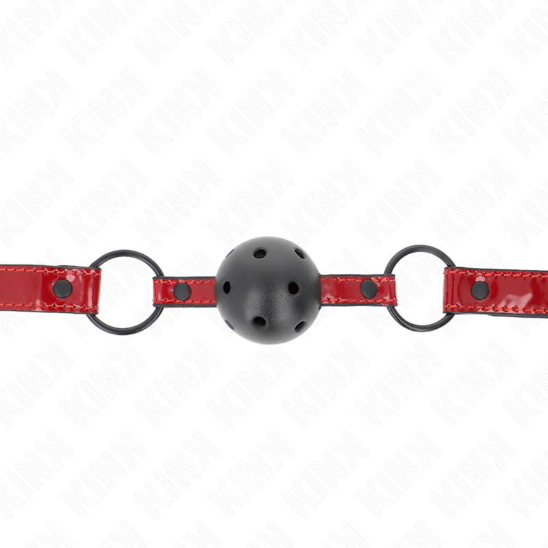 KINK - BOULE EN CUIR BRILLANT 4,5 CM BAG 63,5 X 2 CM AJUSTABLE 41 X 59 CM KINK COLLAR & GAG