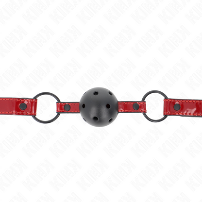 KINK - BOULE EN CUIR BRILLANT 4,5 CM BAG 63,5 X 2 CM AJUSTABLE 41 X 59 CM KINK COLLAR & GAG