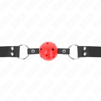 KINK - BÂTON RESPIRANT 4 CM AVEC DOUBLE RIVET CUIR 62,5 x 2,5 CM RÉGLABLE 42-58 CM KINK COLLAR & GAG