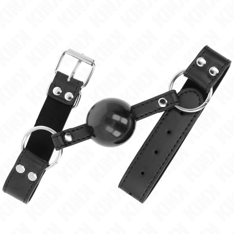 KINK - BÂTON BILLE SOUPLE ET SOLIDE 4 CM AVEC SANGLE EN CUIR 62 x 2,5 CM RÉGLABLE 42-58 CM KINK COLLAR & GAG