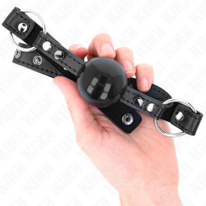 KINK - BÂILLON BALLE 4 CM AVEC POINTE RIVET ET SNAP LOCK 65 x 2 CM KINK COLLAR & GAG