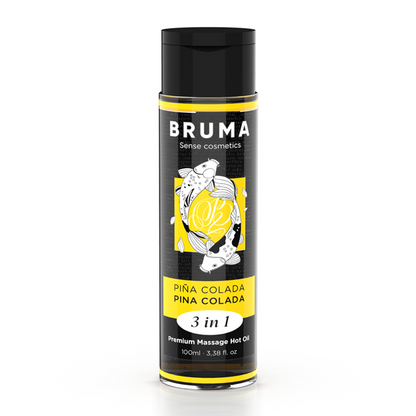 BRUMA - HUILE DE MASSAGE PREMIUM EFFET CHALEUR SAVEUR PINA COLADA 3 EN 1 - 100 ML BRUMA