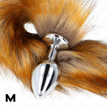KINK - PLUG ANAL TAILLE M 8 X 3,5 CM AVEC QUEUE SYNTHÉTIQUE 40 CM MARRON KINK PLEASURE PLUGS