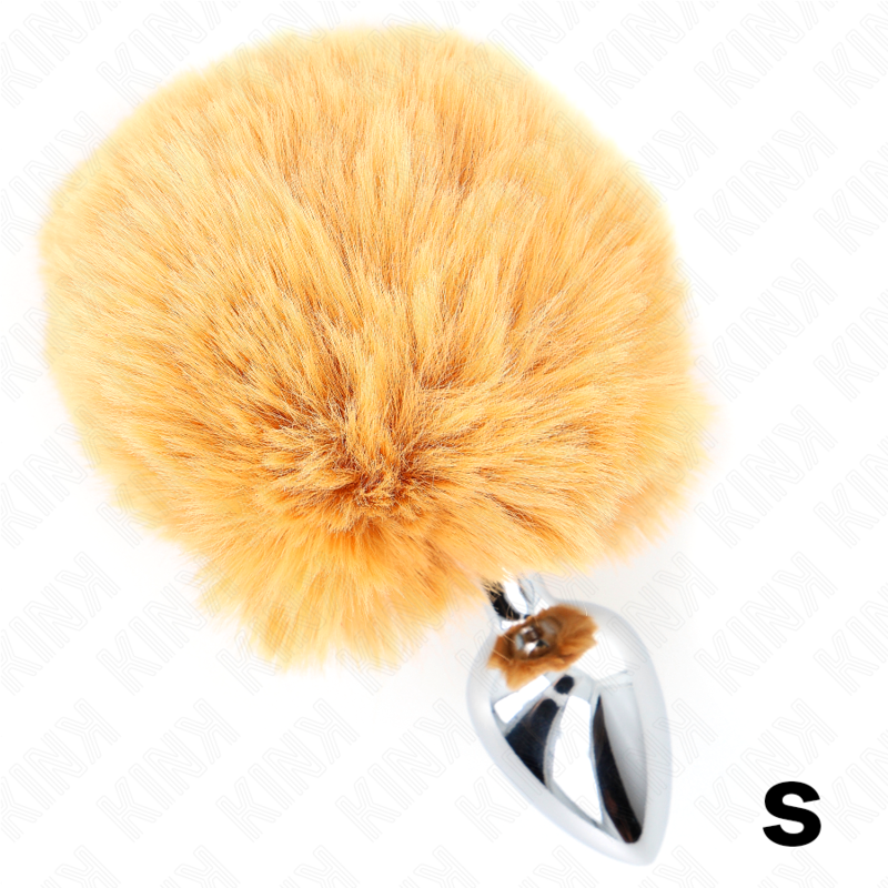 KINK - BOUCHON EN ACIER INOXYDABLE 7 x 3 CM AVEC QUEUE DE LAPIN EN FAUSSE FOURRURE BEIGE 8 CM KINK PLEASURE PLUGS