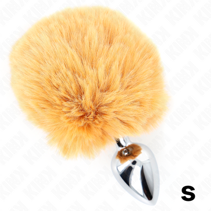 KINK - BOUCHON EN ACIER INOXYDABLE 7 x 3 CM AVEC QUEUE DE LAPIN EN FAUSSE FOURRURE BEIGE 8 CM KINK PLEASURE PLUGS