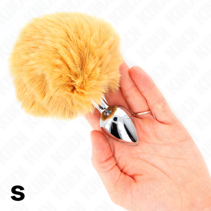KINK - BOUCHON EN ACIER INOXYDABLE 7 x 3 CM AVEC QUEUE DE LAPIN EN FAUSSE FOURRURE BEIGE 8 CM KINK PLEASURE PLUGS
