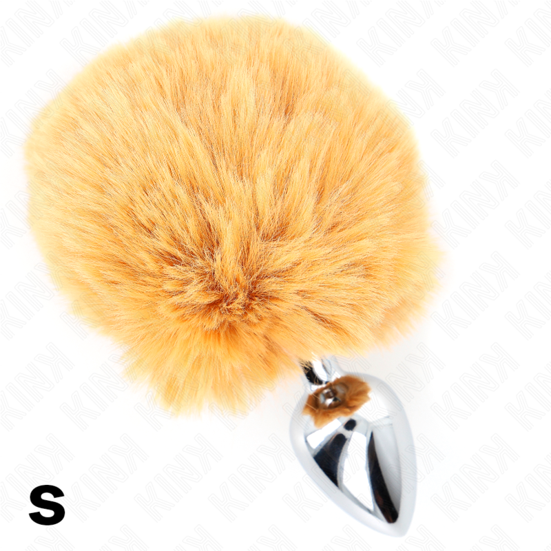 KINK - BOUCHON EN ACIER INOXYDABLE 7 x 3 CM AVEC QUEUE DE LAPIN EN FAUSSE FOURRURE BEIGE 8 CM KINK PLEASURE PLUGS