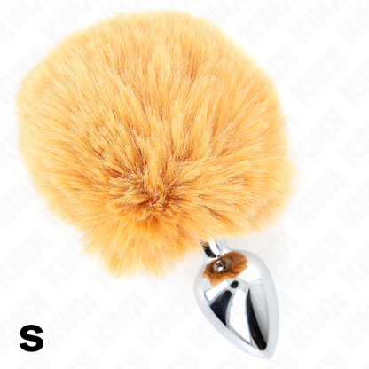 KINK - BOUCHON EN ACIER INOXYDABLE 7 x 3 CM AVEC QUEUE DE LAPIN EN FAUSSE FOURRURE BEIGE 8 CM KINK PLEASURE PLUGS