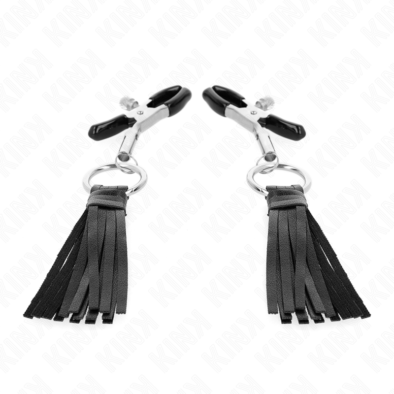 KINK - PINCES À TÉLÉMONS À PAMPONS EN CUIRETTE 6 CM KINK NIPPLE GRIP
