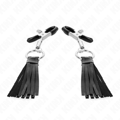 KINK - PINCES À TÉLÉMONS À PAMPONS EN CUIRETTE 6 CM KINK NIPPLE GRIP