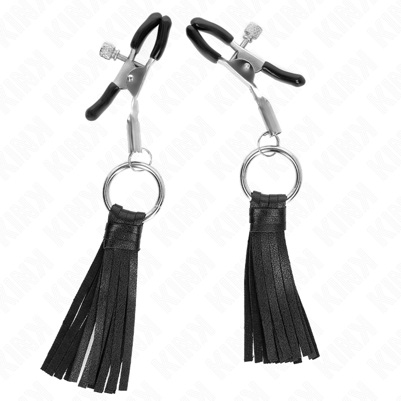 KINK - PINCES À TÉLÉMONS À PAMPONS EN CUIRETTE 6 CM KINK NIPPLE GRIP