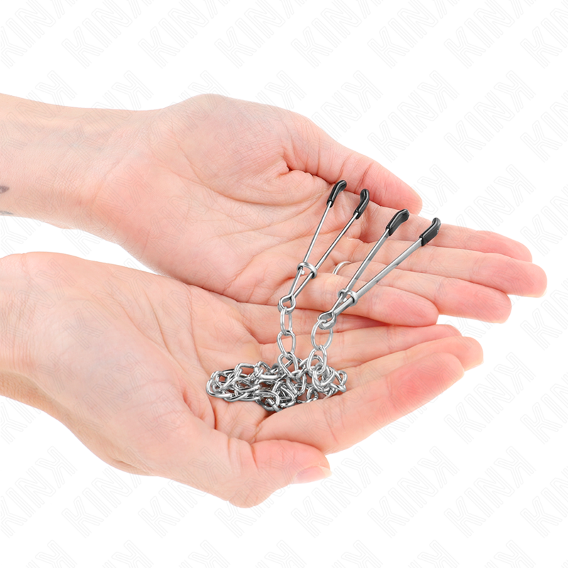 KINK - PINCES À TÉLÉPHONE FINES AVEC CHAÎNE ÉPAISSE 30 CM KINK NIPPLE GRIP