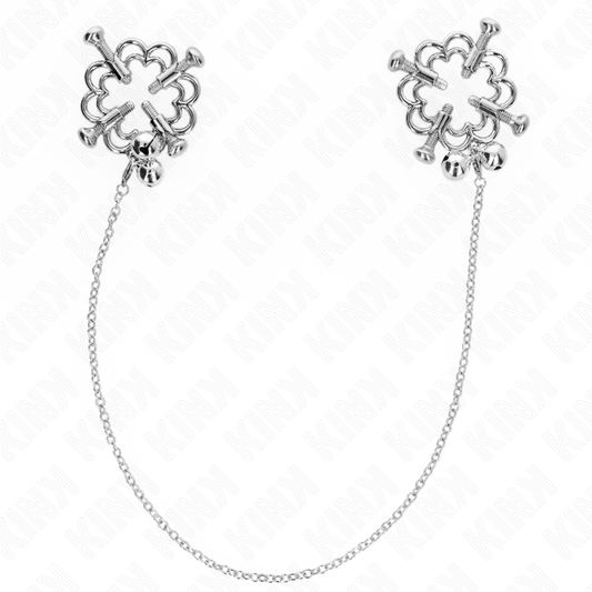 KINK - PINCES À METELLES FLEUR EN MÉTAL AVEC CHAÎNE KINK NIPPLE GRIP