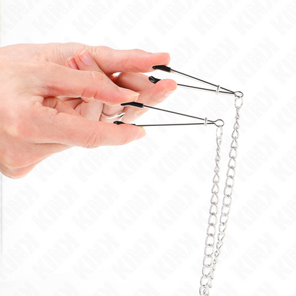 KINK - PINCES TRIPLE À TAMELON ET CLITO AVEC CHAÎNE MODÈLE 1 KINK NIPPLE GRIP