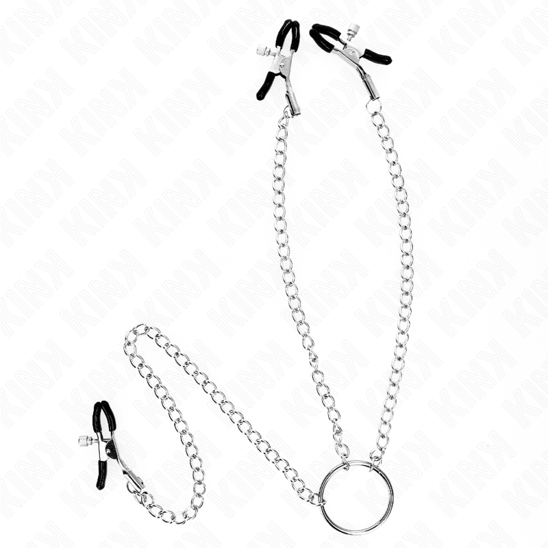 KINK - PINCES TRIPLE À TAMELON ET CLITO AVEC CHAÎNE MODÈLE 0 KINK NIPPLE GRIP