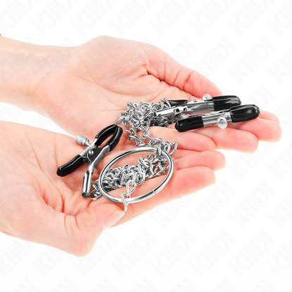 KINK - PINCES TRIPLE À TAMELON ET CLITO AVEC CHAÎNE MODÈLE 0 KINK NIPPLE GRIP