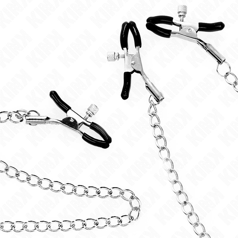 KINK - PINCES TRIPLE À TAMELON ET CLITO AVEC CHAÎNE MODÈLE 0 KINK NIPPLE GRIP