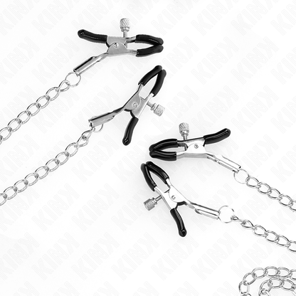 KINK - 4 PINCES À MATELONS ET CLITO RÉGLABLES ARGENT KINK NIPPLE GRIP