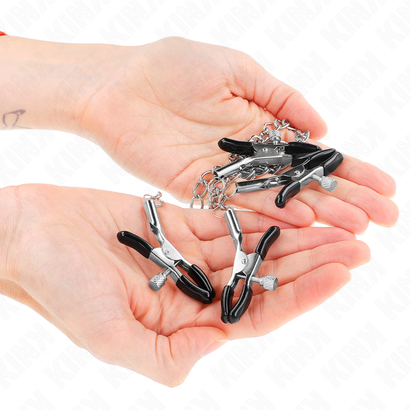 KINK - 4 PINCES À MATELONS ET CLITO RÉGLABLES ARGENT KINK NIPPLE GRIP