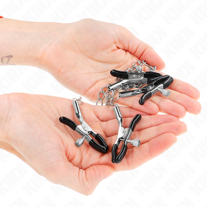 KINK - 4 PINCES À MATELONS ET CLITO RÉGLABLES ARGENT KINK NIPPLE GRIP