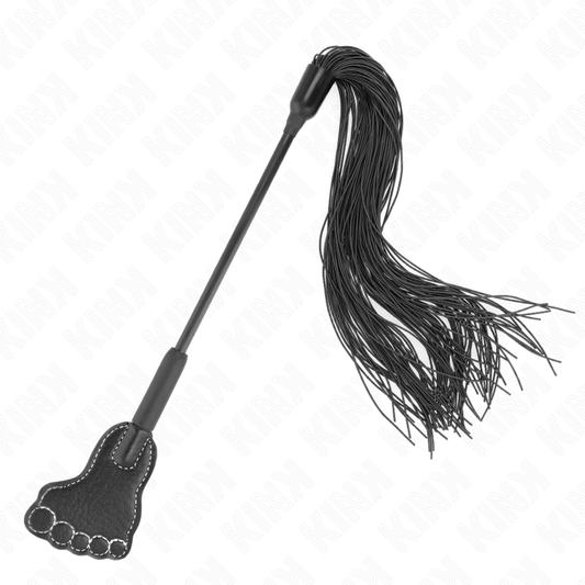 KINK - PAGAIE EN FORME DE PIED AVEC FOUET À GLAND 31 CM KINK IMPACT & TOUCH