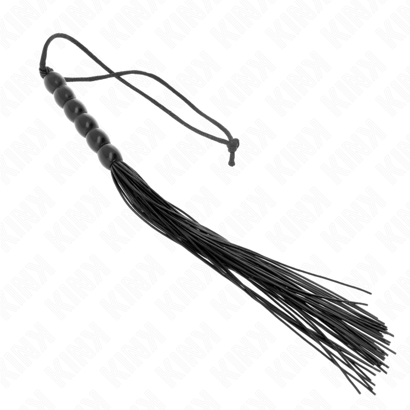 KINK - MINI FOUET EN SILICONE AVEC 6 BILLES NOIRES 26 CM KINK IMPACT & TOUCH