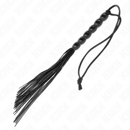 KINK - MINI FOUET EN SILICONE AVEC 6 BILLES NOIRES 26 CM KINK IMPACT & TOUCH