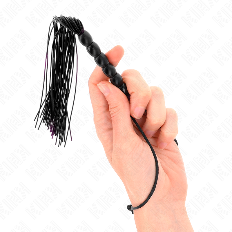 KINK - MINI FOUET EN SILICONE AVEC 6 BILLES NOIRES 26 CM KINK IMPACT & TOUCH