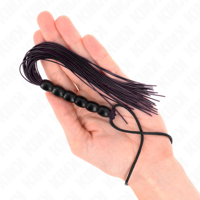 KINK - MINI FOUET EN SILICONE AVEC 6 BILLES NOIRES 26 CM KINK IMPACT & TOUCH