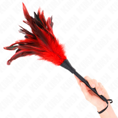 KINK - PLUMES DE POULET TICKLE EN FORME DE CORNE ROUGE 36 CM KINK IMPACT & TOUCH