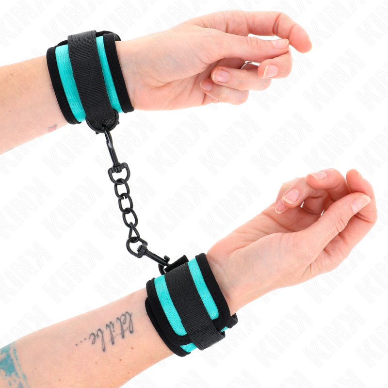 KINK - APPAREILS DE POIGNET EN NYLON À CROCHET ET BOUCLE NOIR-BLEU RÉGLABLE 18-32 CM X 5 CM KINK WRIST RESTRAINT