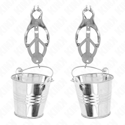 KINK - PINCES À SEINS TRÈFLE JAPONAIS AVEC SEAU ARGENT KINK NIPPLE GRIP