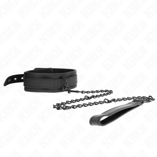 KINK - COLLIER DE BONDAGE EN NÉOPRÈNE MODÈLE 1 AVEC CEINTURE 78 CM RÉGLABLE 37,5 X 49,5 CM KINK COLLAR & GAG